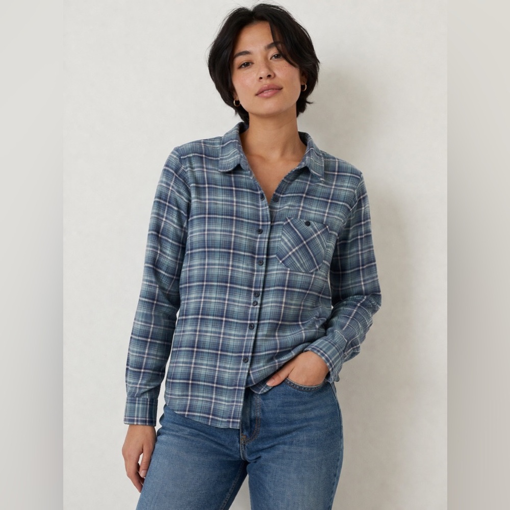 Patagonia Blue Checkered Cotton Shirt